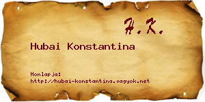 Hubai Konstantina névjegykártya